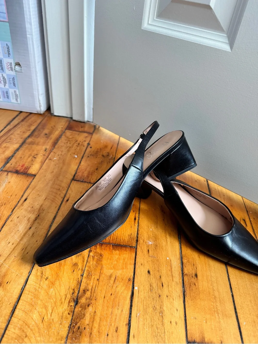 Black Women's Pointed-Toe Slingback Mules